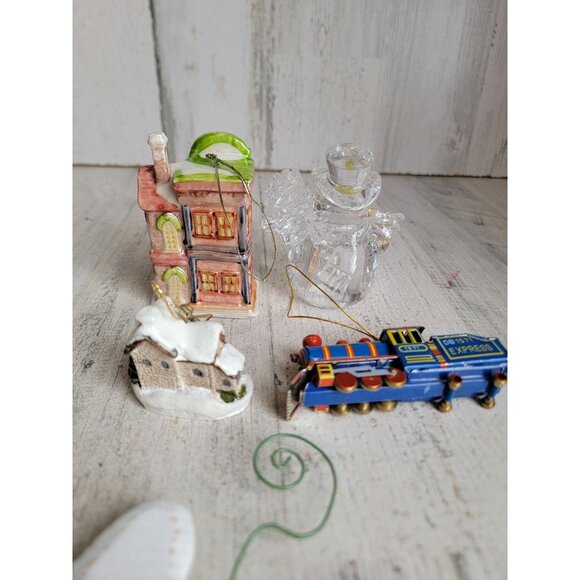 Xmas house snowman bird ornament train dove unique set snowman - Picture 7 of 8